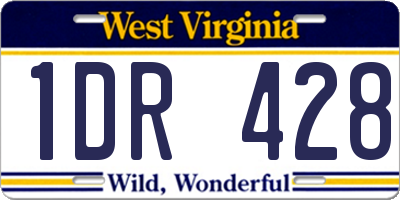 WV license plate 1DR428