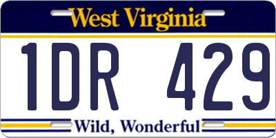 WV license plate 1DR429