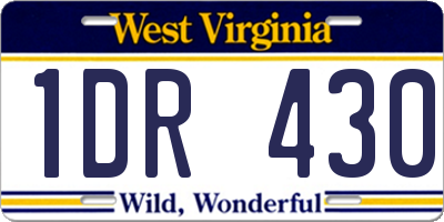 WV license plate 1DR430