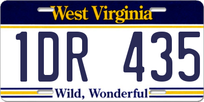 WV license plate 1DR435
