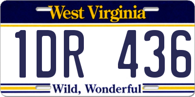 WV license plate 1DR436