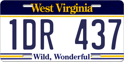 WV license plate 1DR437