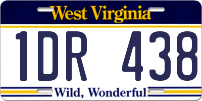 WV license plate 1DR438