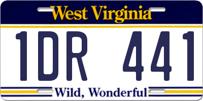 WV license plate 1DR441