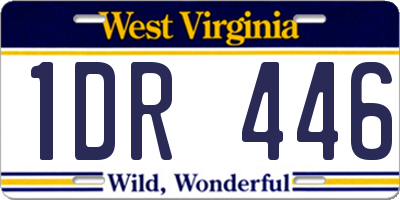 WV license plate 1DR446