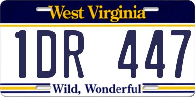WV license plate 1DR447