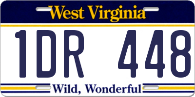 WV license plate 1DR448