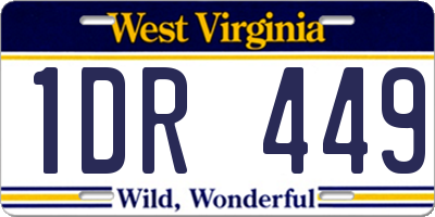 WV license plate 1DR449