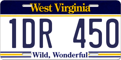 WV license plate 1DR450