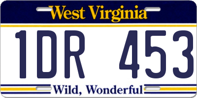 WV license plate 1DR453