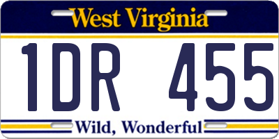 WV license plate 1DR455