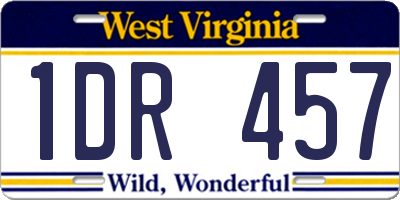 WV license plate 1DR457