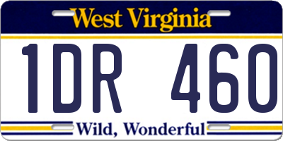 WV license plate 1DR460