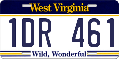 WV license plate 1DR461