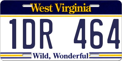 WV license plate 1DR464