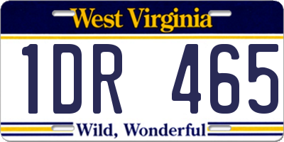 WV license plate 1DR465