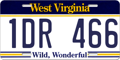WV license plate 1DR466