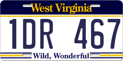 WV license plate 1DR467