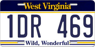 WV license plate 1DR469