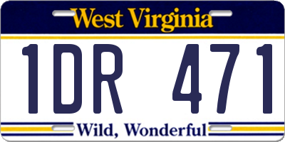 WV license plate 1DR471