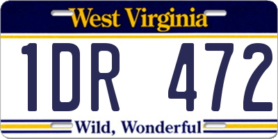 WV license plate 1DR472