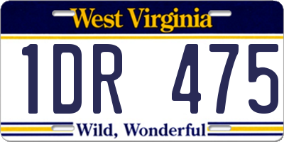 WV license plate 1DR475