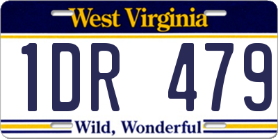 WV license plate 1DR479