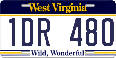 WV license plate 1DR480