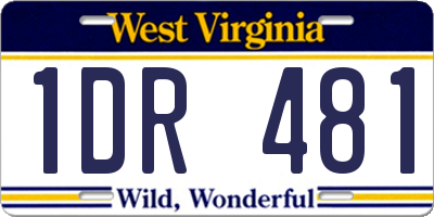 WV license plate 1DR481