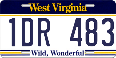 WV license plate 1DR483