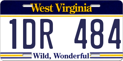 WV license plate 1DR484