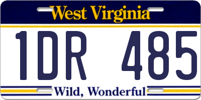 WV license plate 1DR485