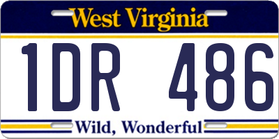 WV license plate 1DR486