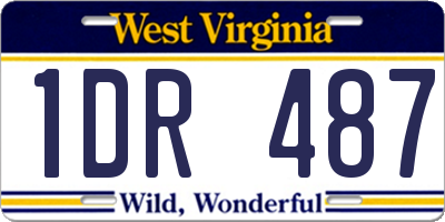 WV license plate 1DR487
