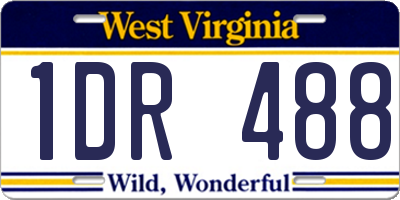 WV license plate 1DR488