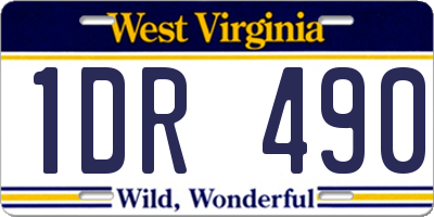 WV license plate 1DR490
