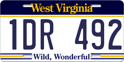 WV license plate 1DR492