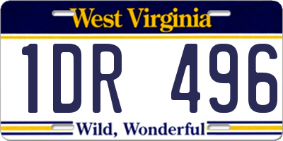 WV license plate 1DR496