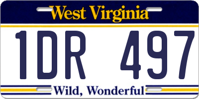 WV license plate 1DR497