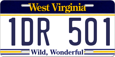 WV license plate 1DR501