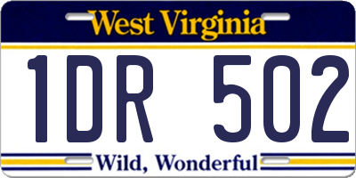 WV license plate 1DR502