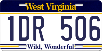 WV license plate 1DR506
