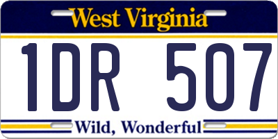 WV license plate 1DR507