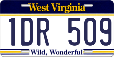 WV license plate 1DR509