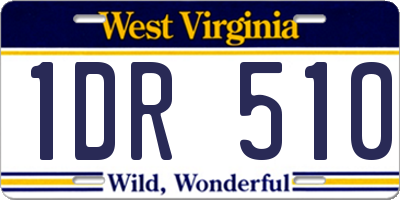 WV license plate 1DR510