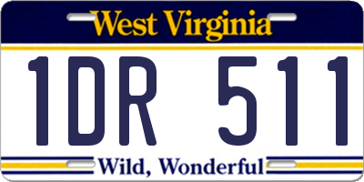 WV license plate 1DR511