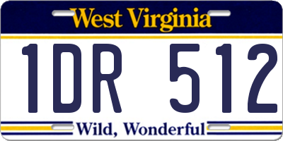 WV license plate 1DR512