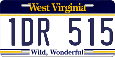 WV license plate 1DR515
