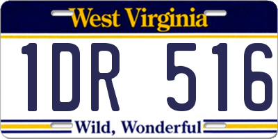 WV license plate 1DR516