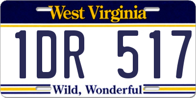 WV license plate 1DR517